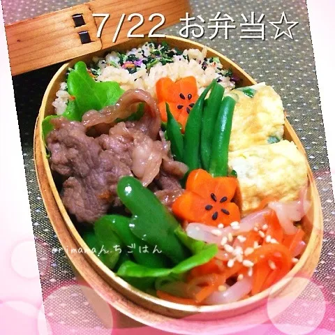 Snapdishの料理写真:地獄の1週間に備えて奮発した？！和牛のすき煮弁当☆|chouchouさん