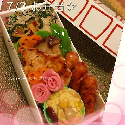 カジキとチョリソーのバーベキューソース弁当☆|chouchouさん