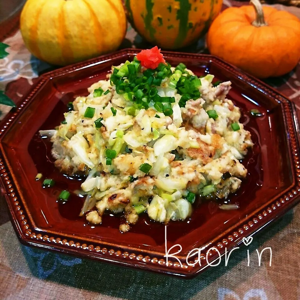 Snapdishの料理写真:【痩せ活動】豚バラネギの豆腐もんじゃ♪|かおりん✴︎❤︎さん