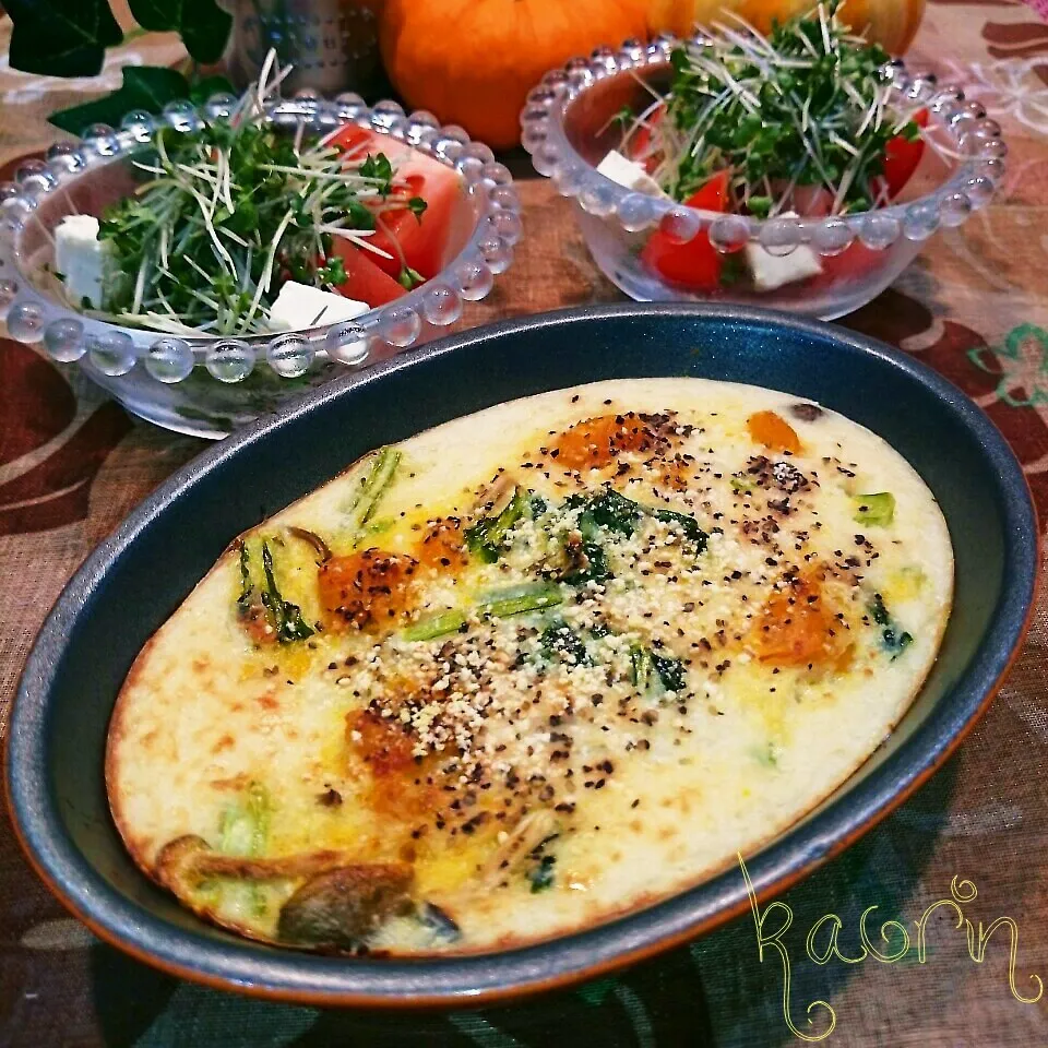 【痩せ活】ツナ缶とカボチャのヘルシー長芋豆乳グラタン♪|かおりん✴︎❤︎さん