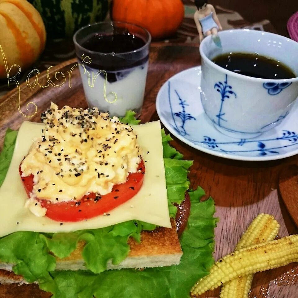 タルタルトースト2段重ね♪今日の朝食★|かおりん✴︎❤︎さん