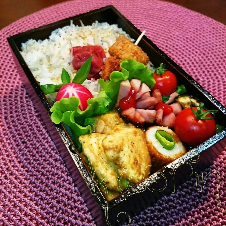 今日の旦那弁♪鶏のカレークリーム煮弁当|かおりん✴︎❤︎さん