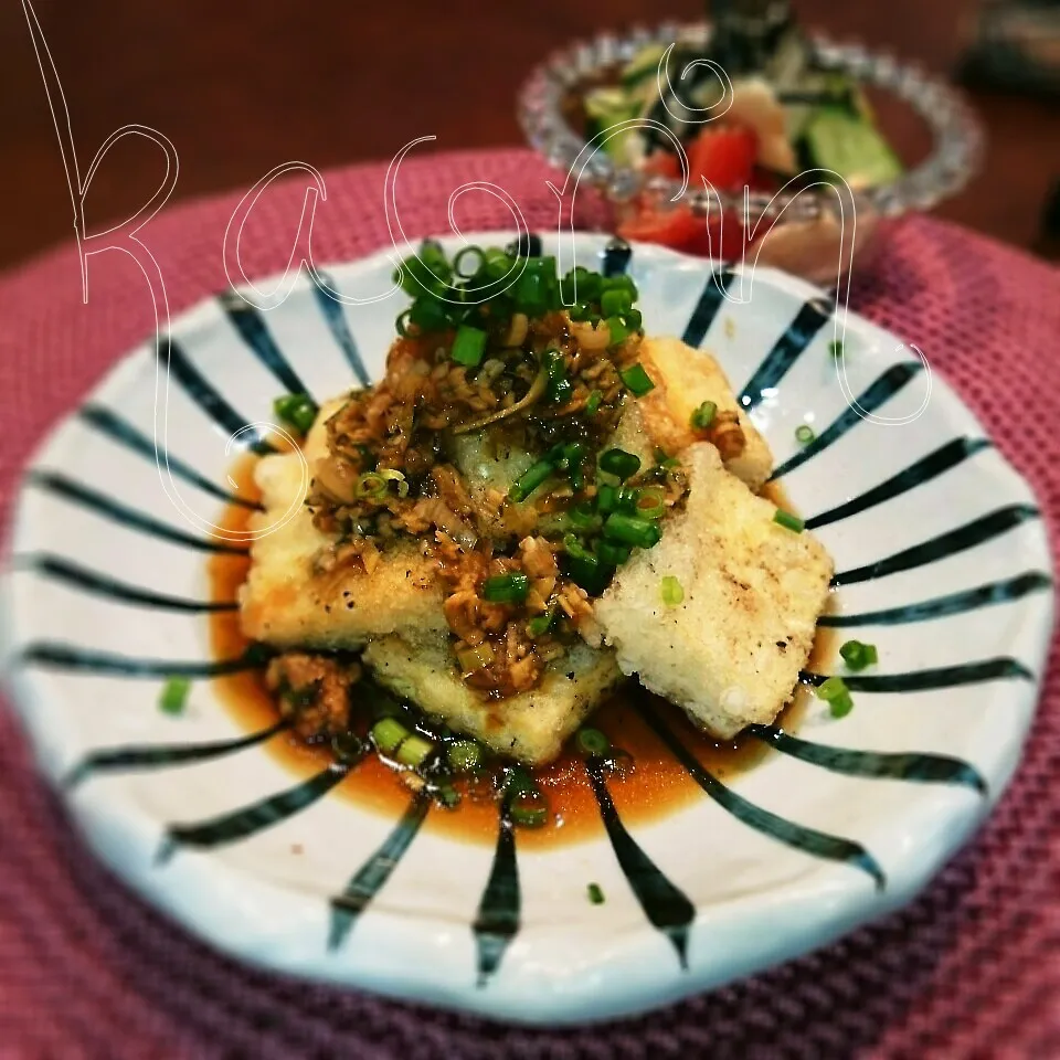 カリっカリ豆腐焼き香美ソース♪|かおりん✴︎❤︎さん