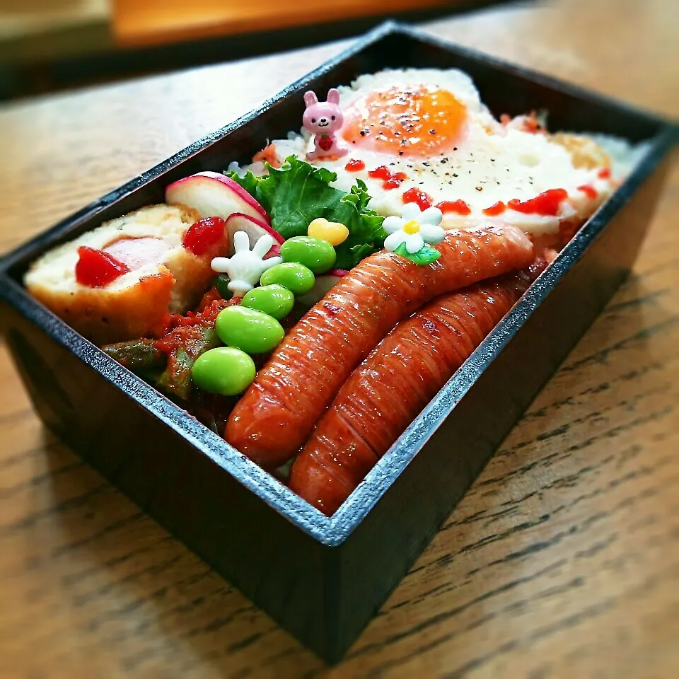 今日の旦那弁♪ハート目玉焼き弁当|かおりん✴︎❤︎さん