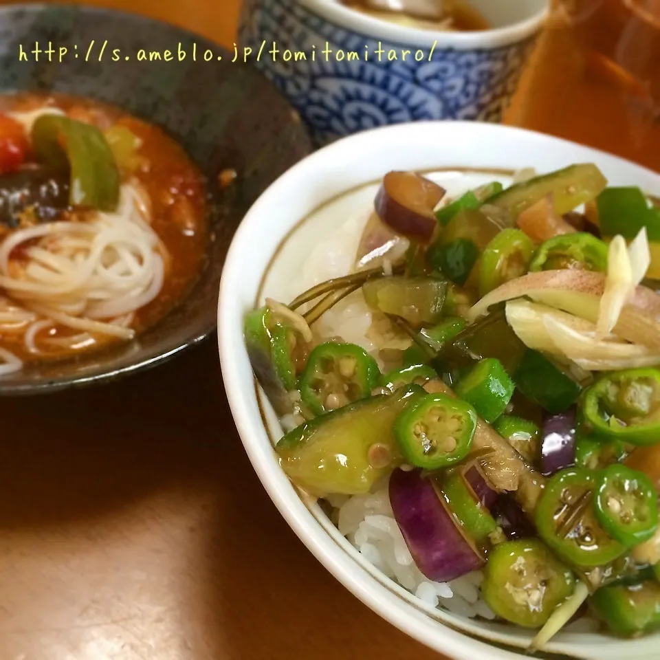 スタミナ満点な！山形だし丼と麻婆茄子素麺と山形だし素麺！！|とみとみたろうの男子ごはん♪さん