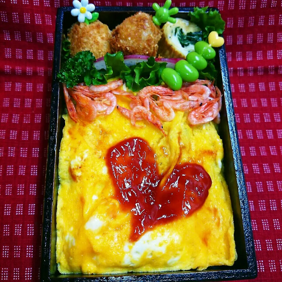 ☆塩ネギオムライス弁当♪旦那弁♪|かおりん✴︎❤︎さん