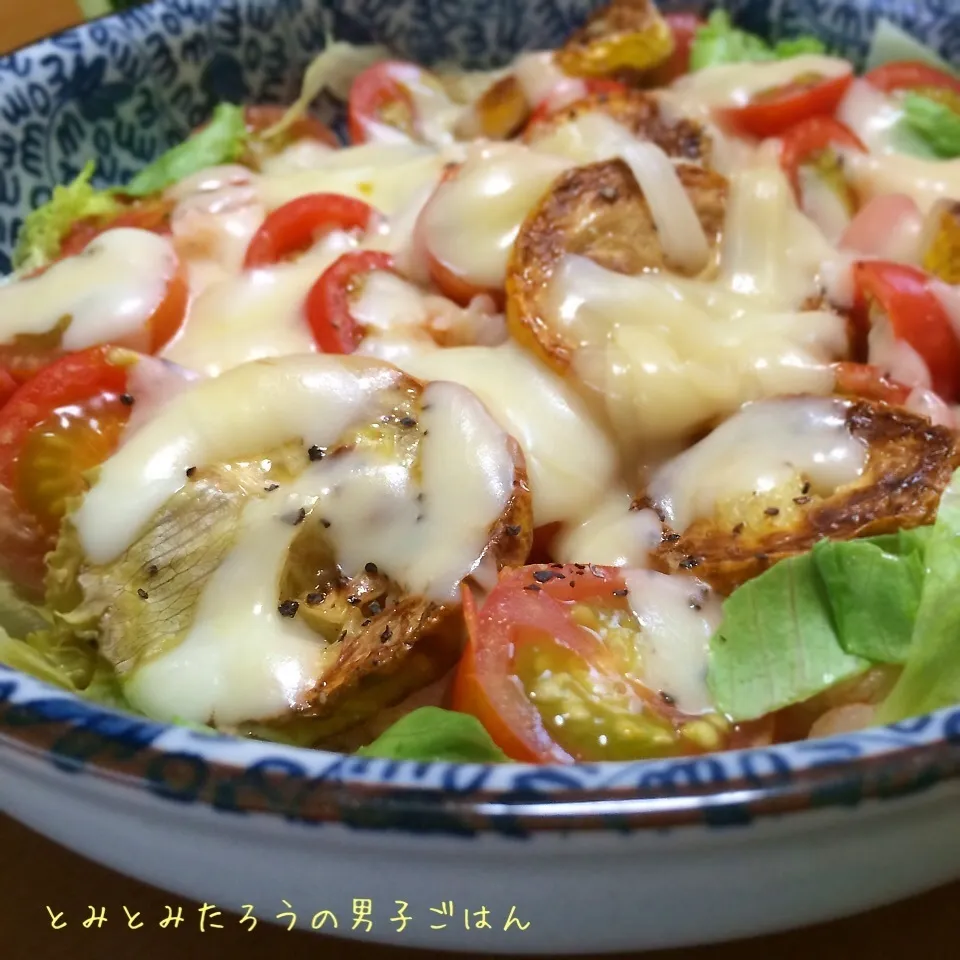 黄色ズッキーニとミニトマトのチーズケチャップドリア〜♪|とみとみたろうの男子ごはん♪さん