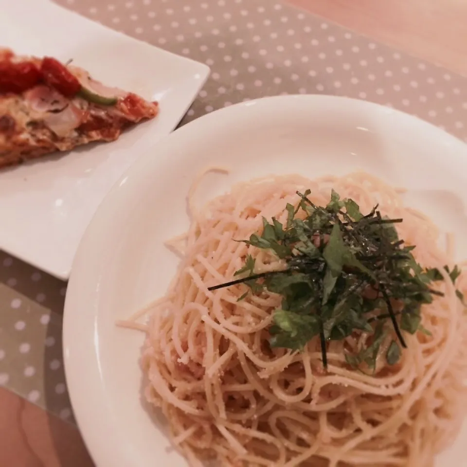 明太子パスタと手作りピザ♪|mieさん