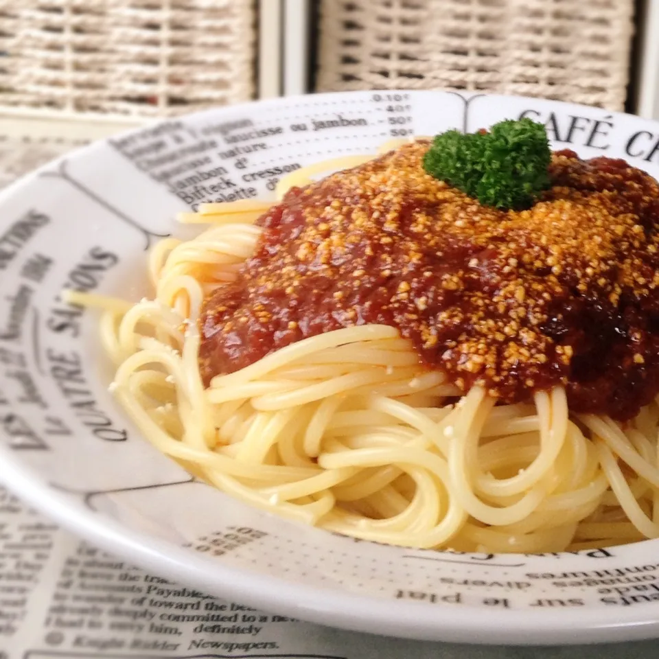 ♡♡お肉なしでもミートソースパスタ♡♡|ユッキーさん