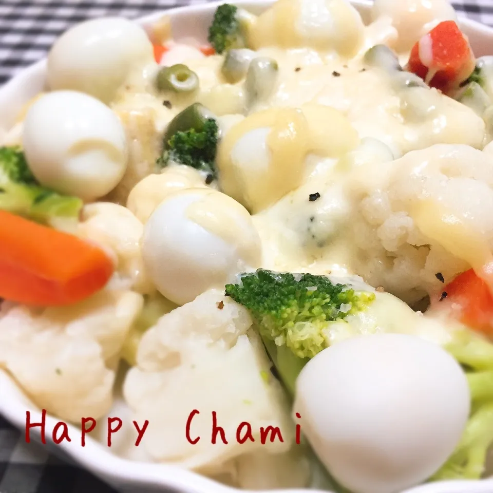 うずらの卵と野菜のホットサラダ|chamiさん