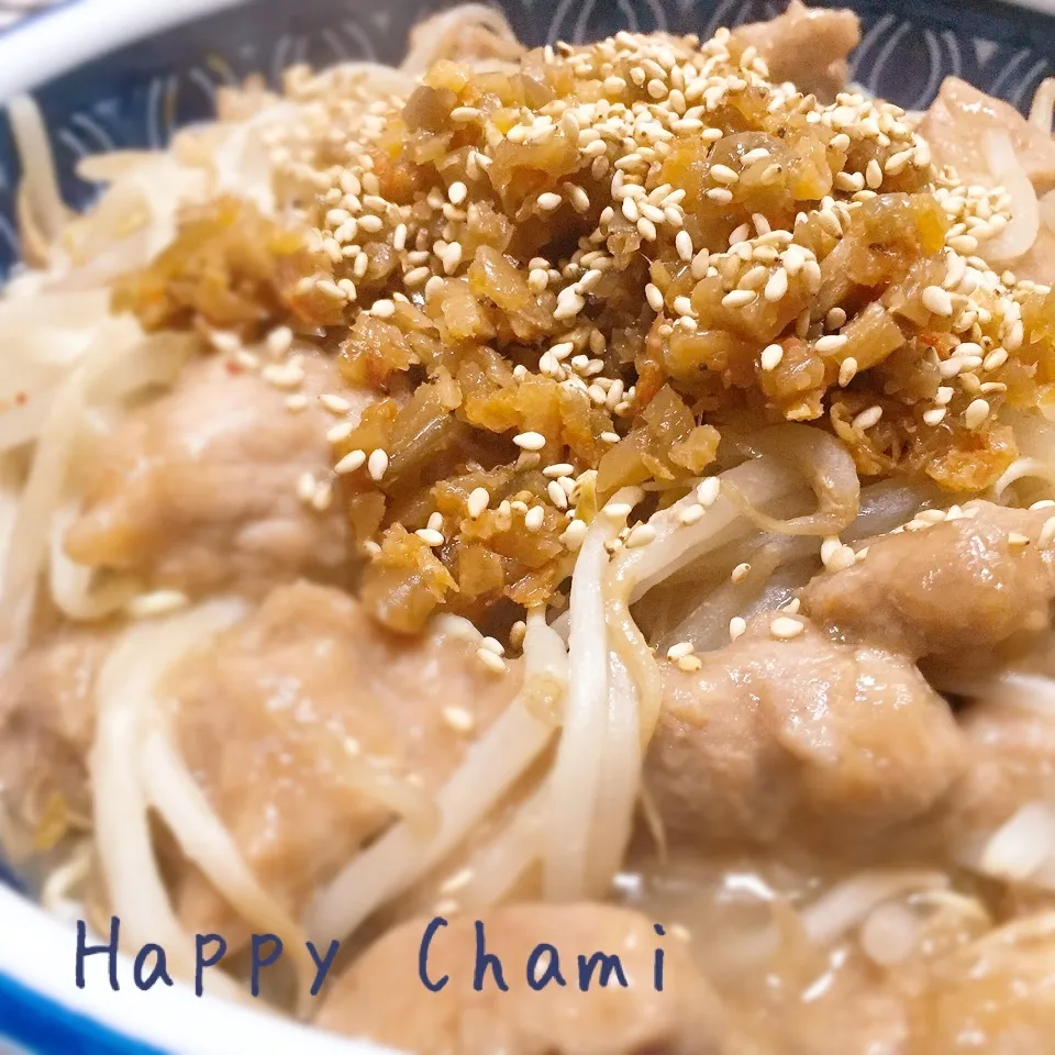 豚肉ともやしのレンジ蒸し|chamiさん