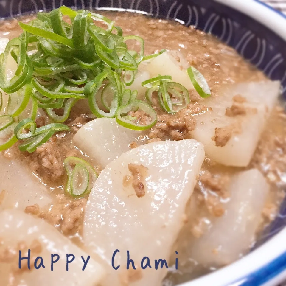 生姜をたっぷり効かせたそぼろ餡の大根|chamiさん