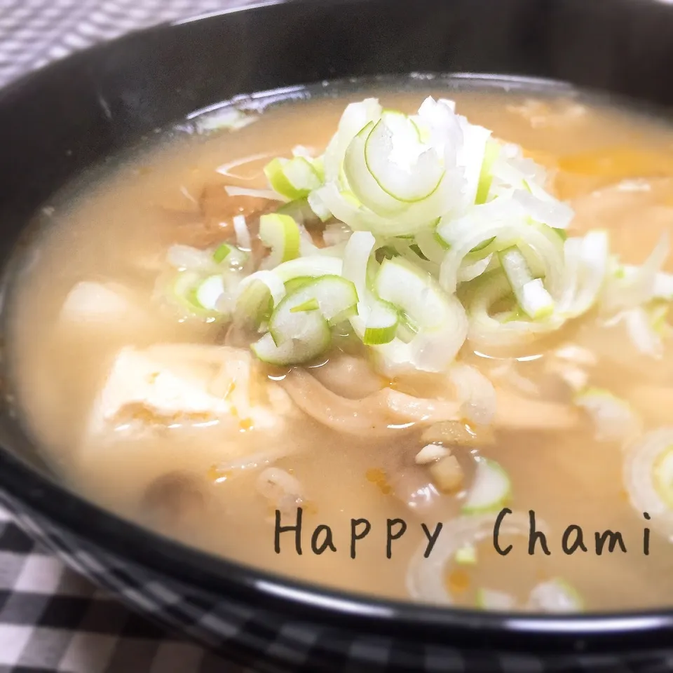 モツ&豚肉鍋のリメイクで豚汁|chamiさん