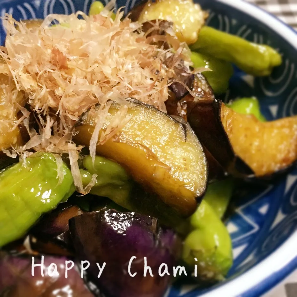 茄子とししとうの甘辛炒め煮|chamiさん