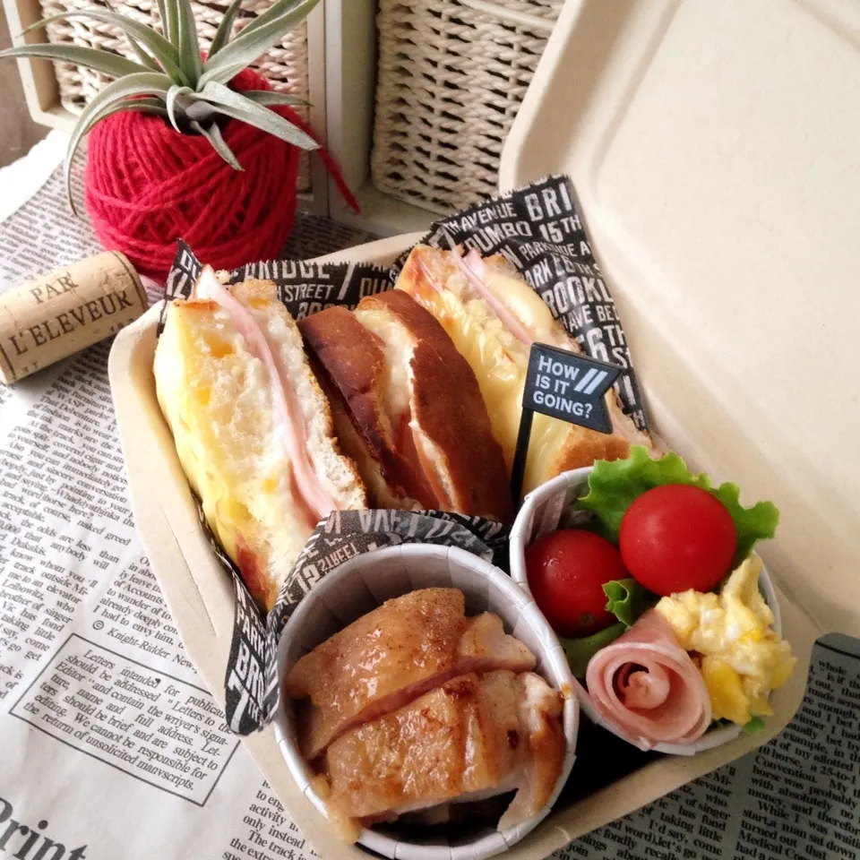 Snapdishの料理写真:♡クロックムッシュ？？弁当♡♡|ユッキーさん