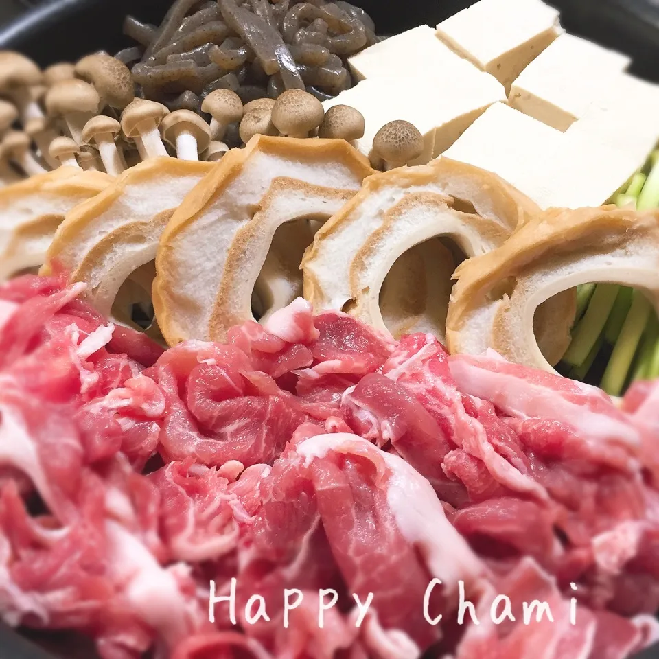 豚こま肉ですき焼き風|chamiさん