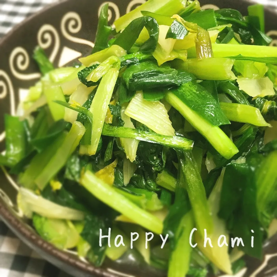 葉物野菜のハーブソルト炒め|chamiさん