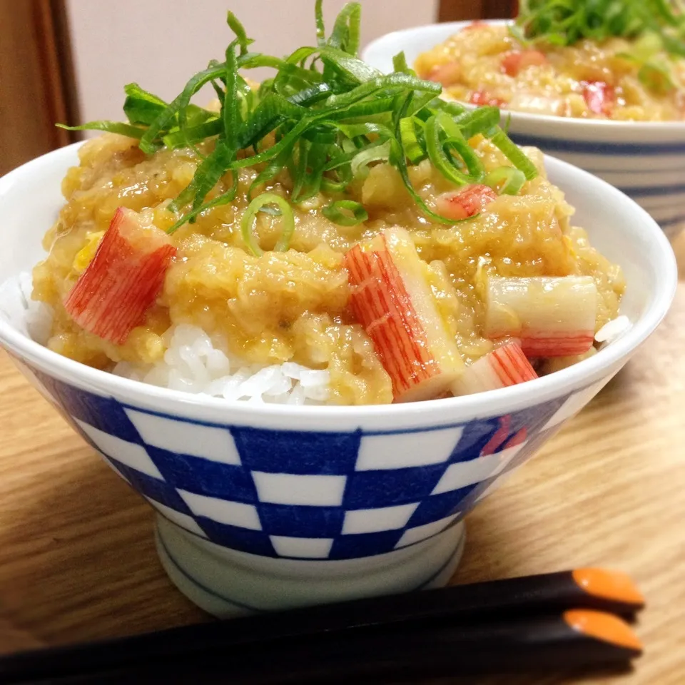 ♡♡簡単すぎなのにうまいカニ玉天丼♡♡|ユッキーさん