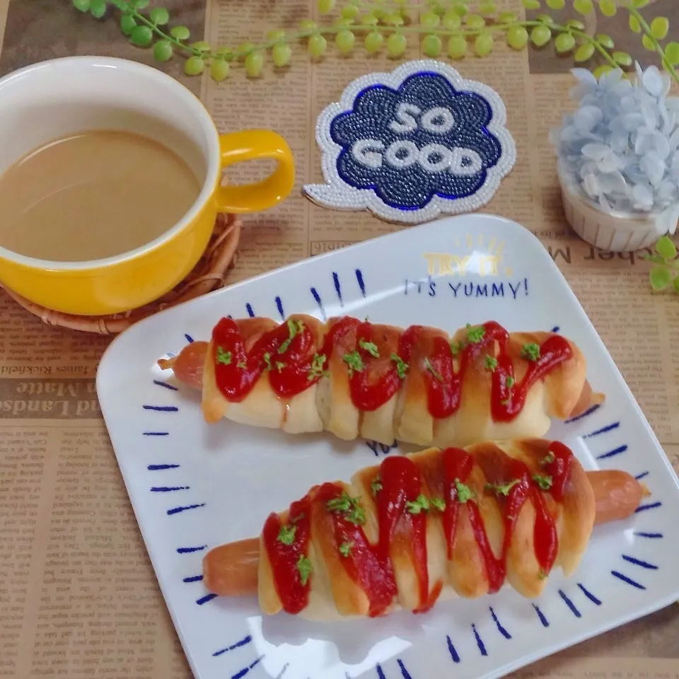 Snapdishの料理写真:♡マリンちゃんの極旨ウインナーパン♡|ユッキーさん