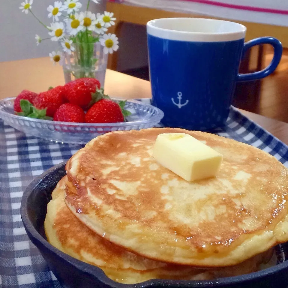 ♡お餅いりホットケーキ♡これうまいよ〜♬|ユッキーさん