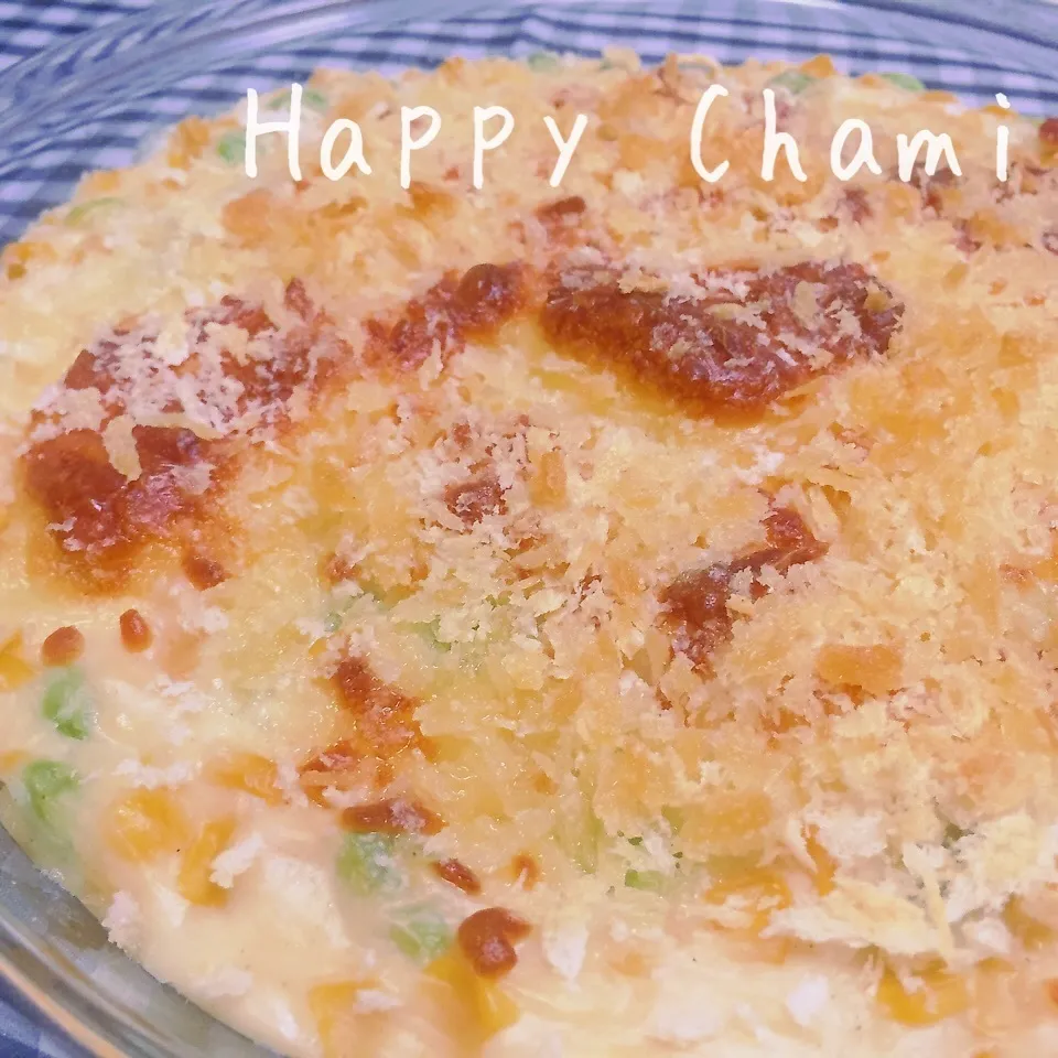 コーンと枝豆のグラタン|chamiさん