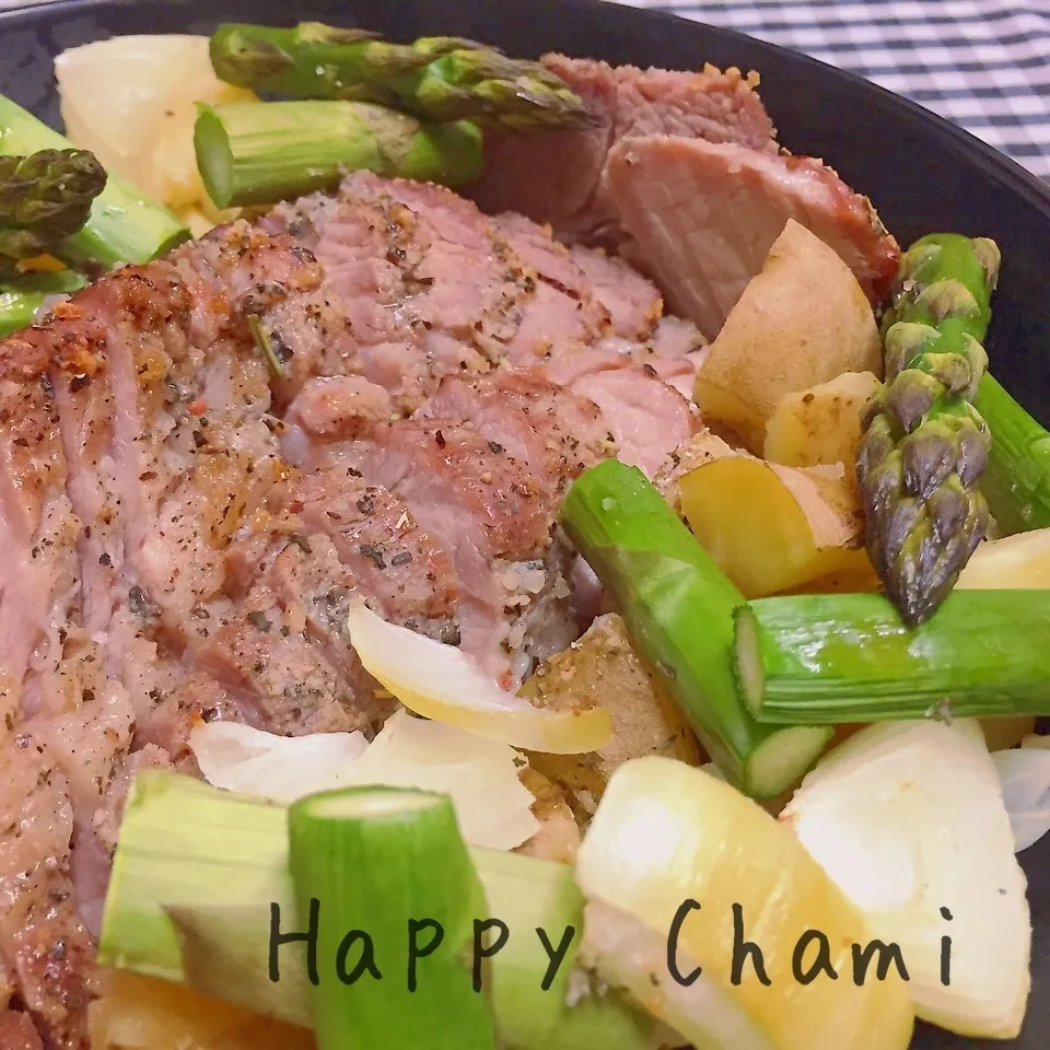 ローストポークと焼き野菜|chamiさん