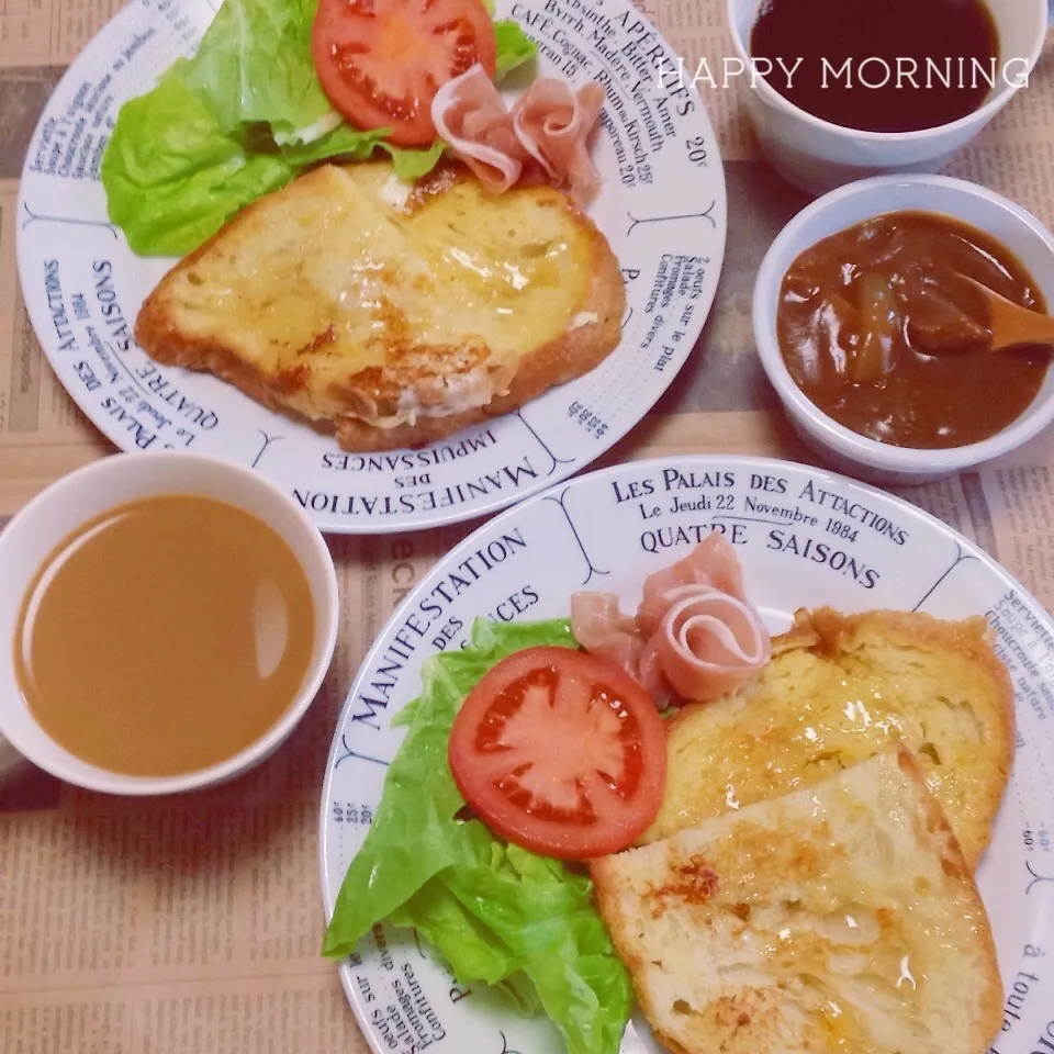 Snapdishの料理写真:♡豆乳フレンチトースト〜カリカリでおいしいよ♡|ユッキーさん