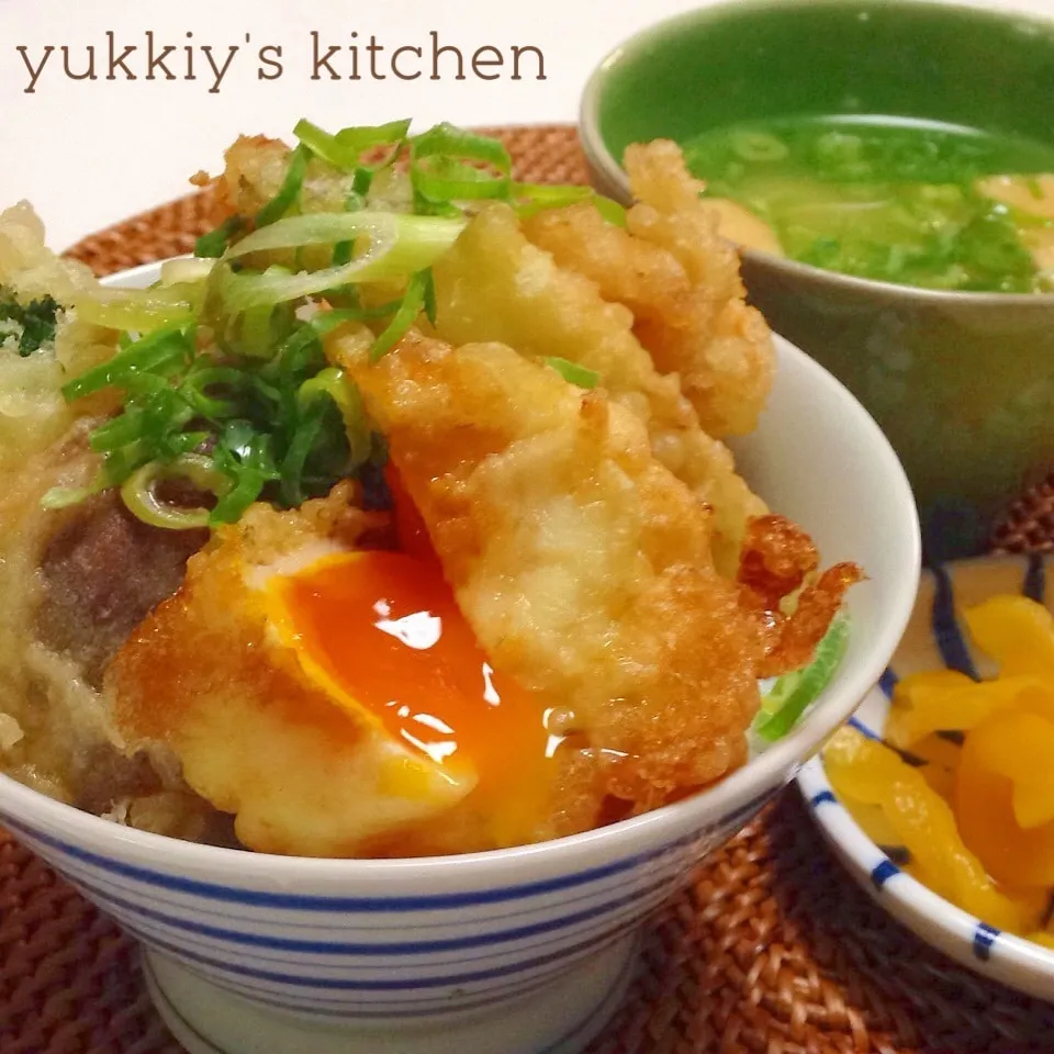 ◎冷凍たまご天丼〜鶏天野菜入り◎ガッツリうまうま♡|ユッキーさん