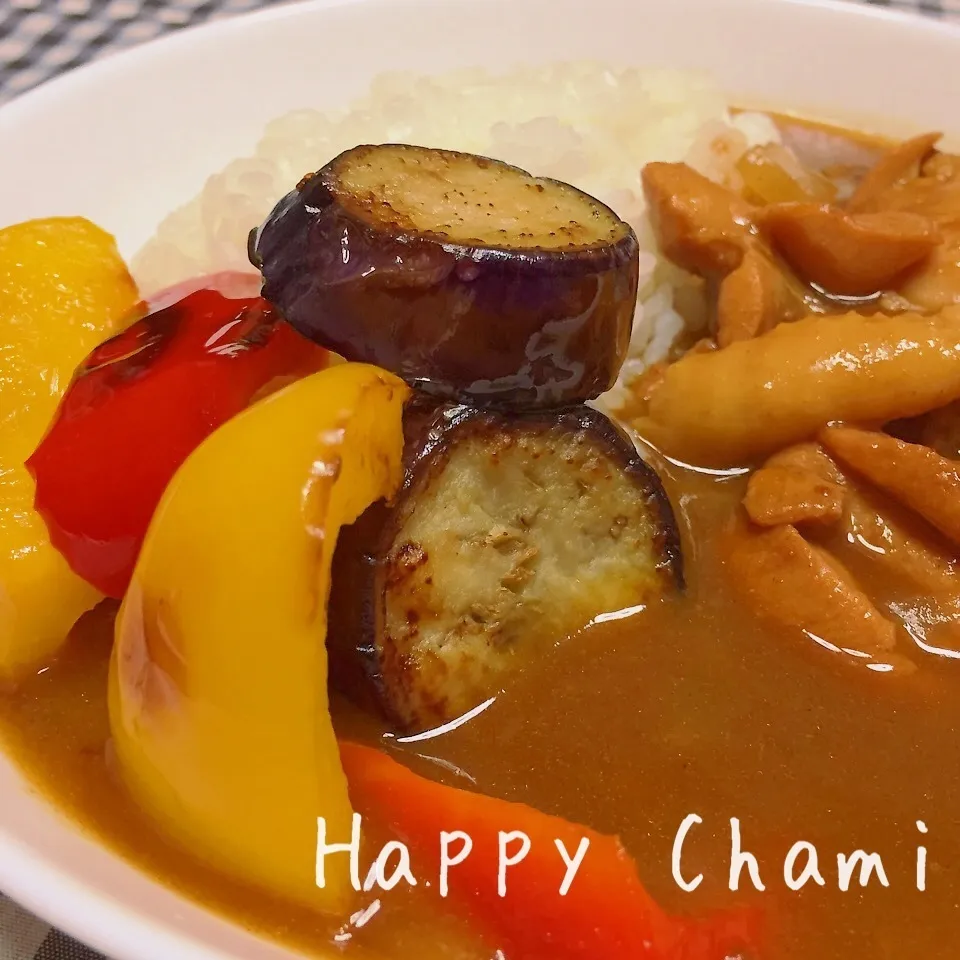 焼き野菜のせチキンカレー|chamiさん