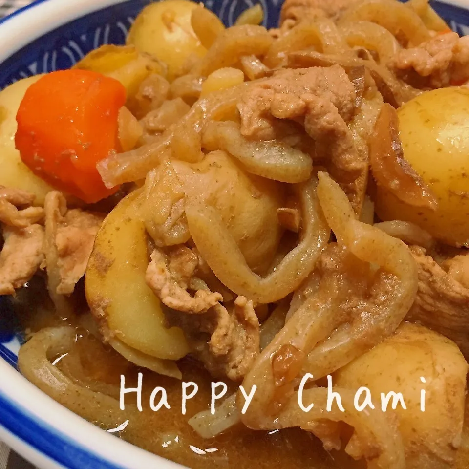 牛丼の残りで肉じゃが|chamiさん