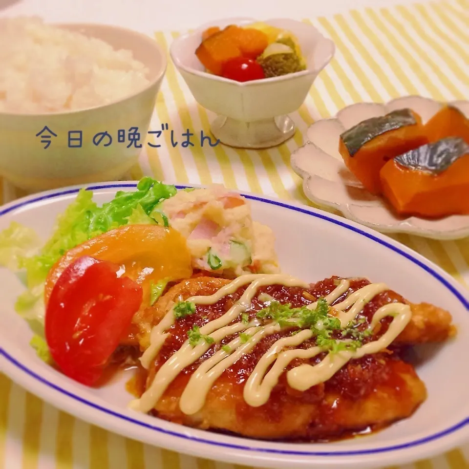 ◎カレーチキン南蛮◎でガッツリ晩ごはん♪♪|ユッキーさん