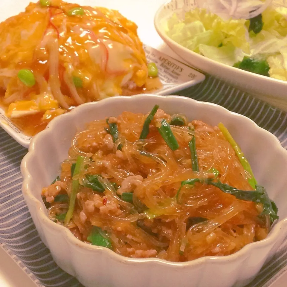 ◎うまうま麻婆春雨&天津飯◎食べ過ぎー♡|ユッキーさん