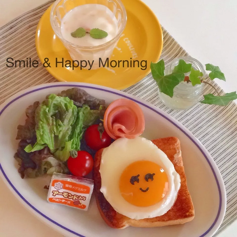 ◎スマイル目玉焼きトースト◎でハッピー♡モーニング|ユッキーさん