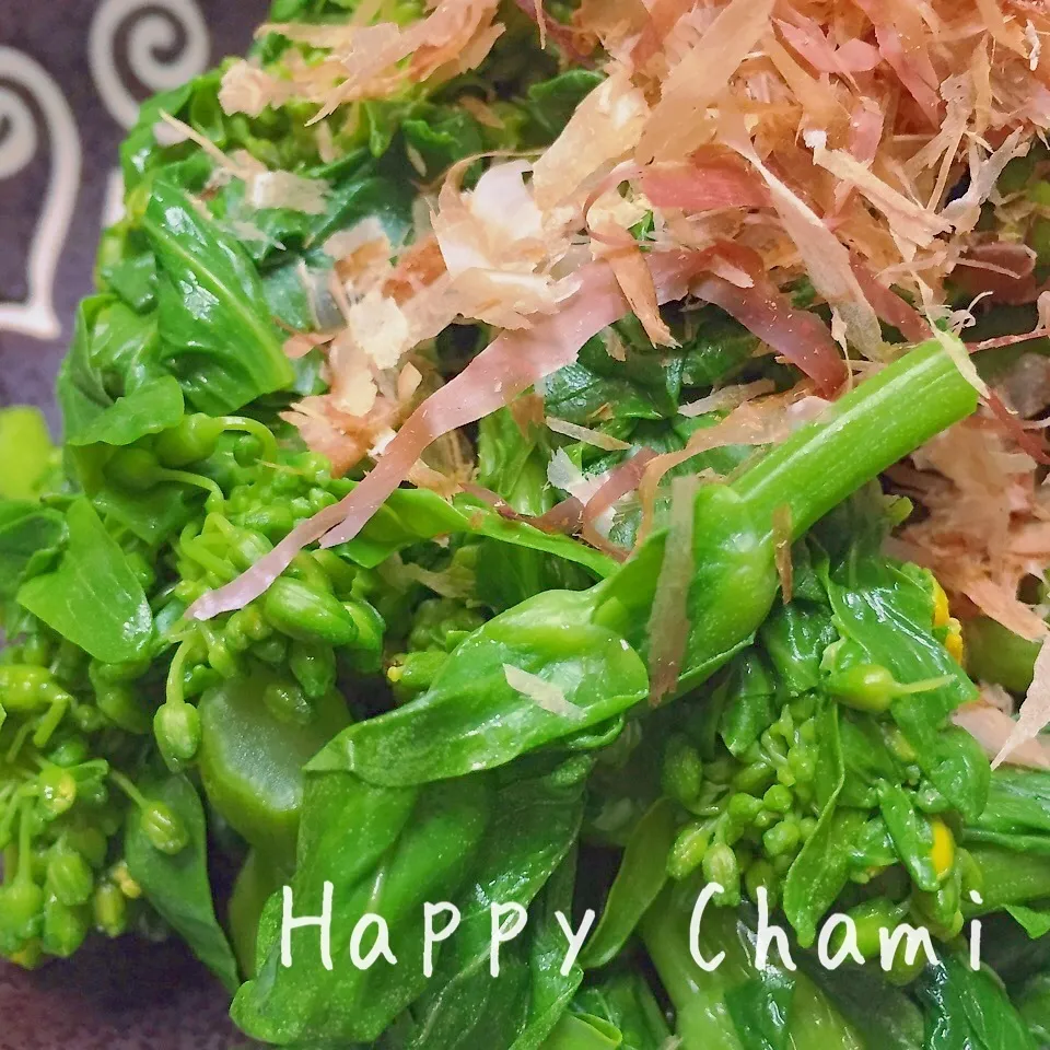 Snapdishの料理写真:青梗菜の菜花のお浸し|chamiさん