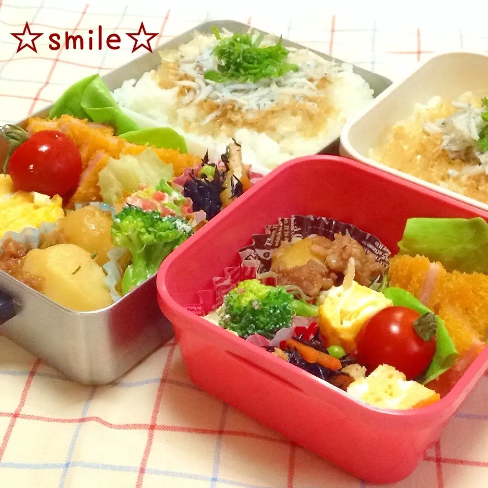 ◎ハムカツお弁当◎食べてがんばってね♡|ユッキーさん