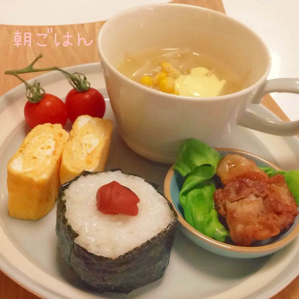 Snapdishの料理写真:◎お弁当の残りで朝ごはん◎|ユッキーさん