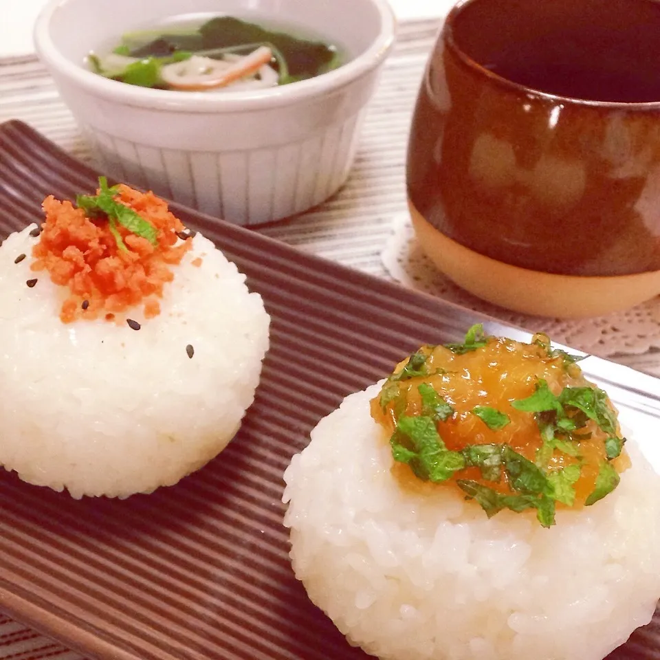 ◎ねぎ味噌 & 鮭おにぎり◎で朝ごはん‼︎|ユッキーさん