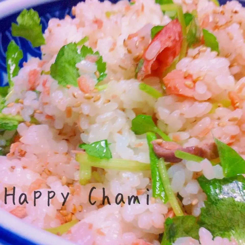 鮭と三つ葉の混ぜご飯|chamiさん