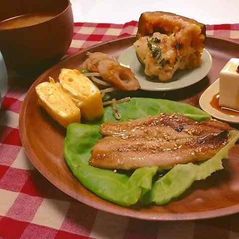 鰯の照り焼き カボチャグラタン|ユッキーさん