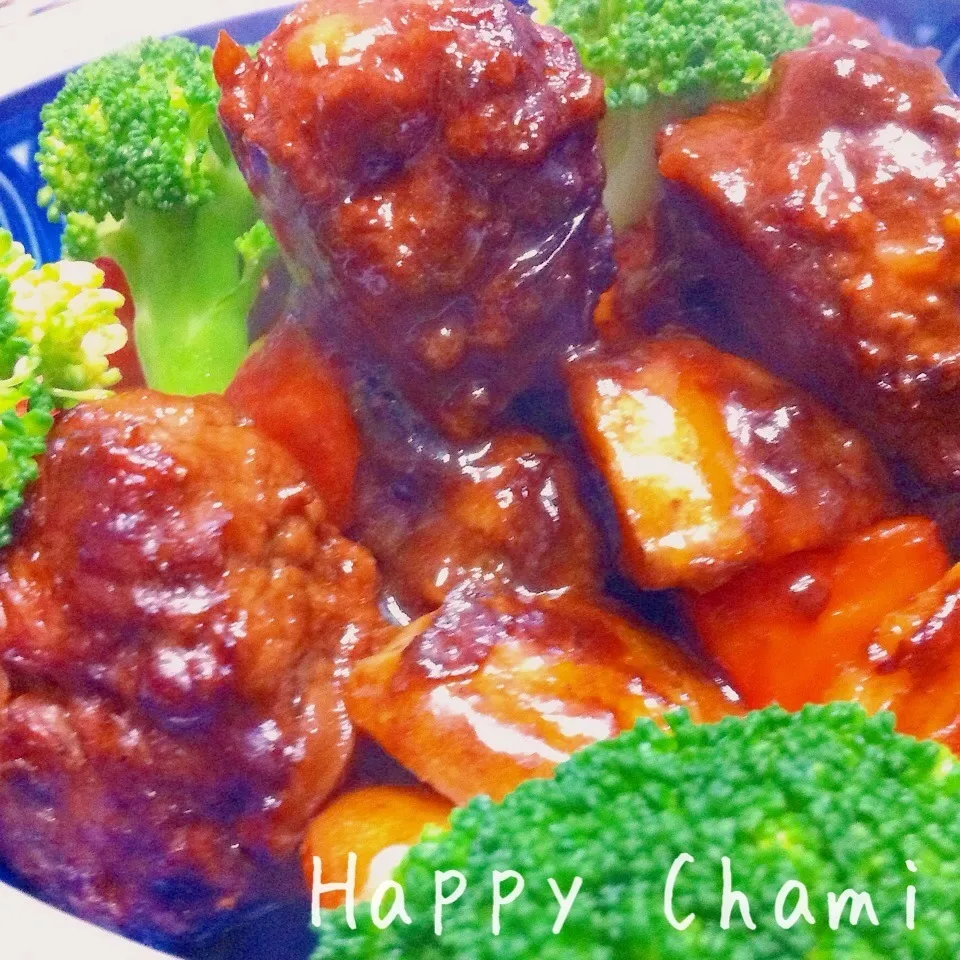 煮込みハンバーグ風のミートボール|chamiさん