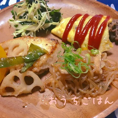 Snapdishの料理写真:鰆のバター焼きand オムレツ|ユッキーさん