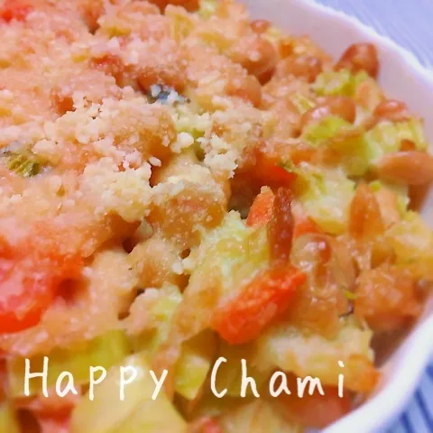 お豆と野菜のパルメザン掛け温サラダ|chamiさん