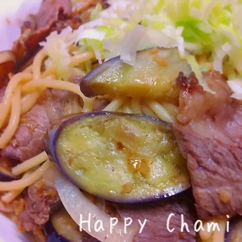 茄子と牛肉の和風パスタ|chamiさん