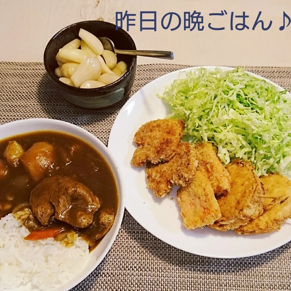 昨日の晩ごはん(カレーと…)|oomugiさん