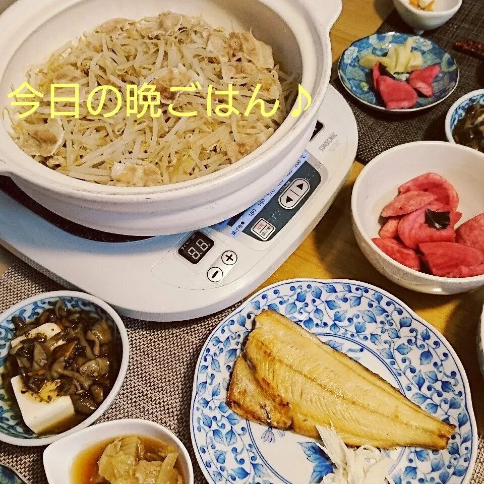 今日の晩ごはん(もやし鍋と…)|oomugiさん