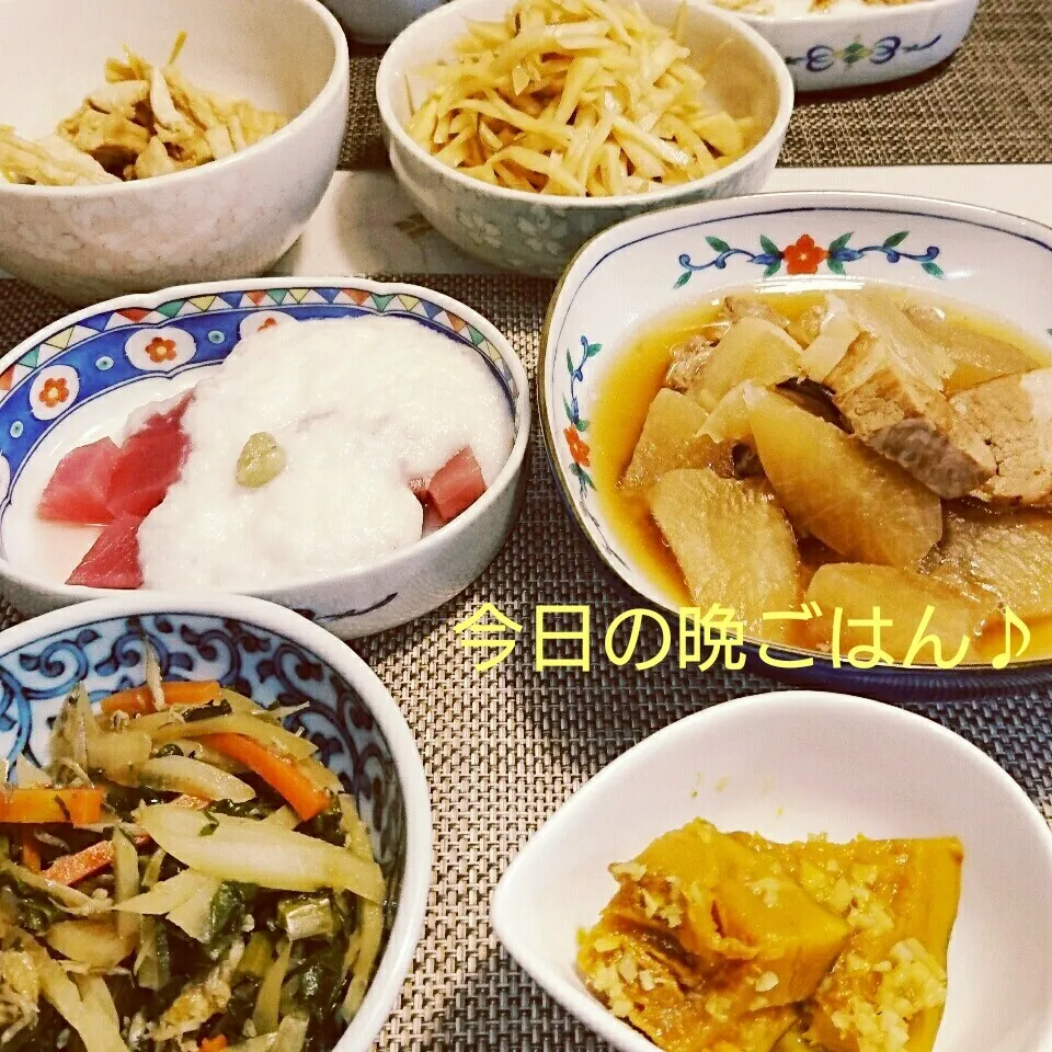 今日の晩ごはん(豚大根と…)|oomugiさん