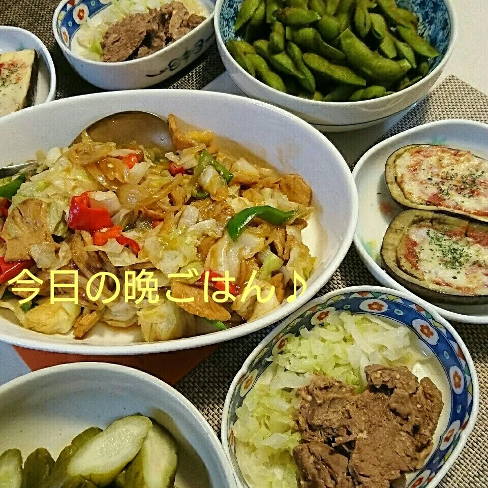 Snapdishの料理写真:今日の晩ごはん(肉無し回鍋肉と…)|oomugiさん