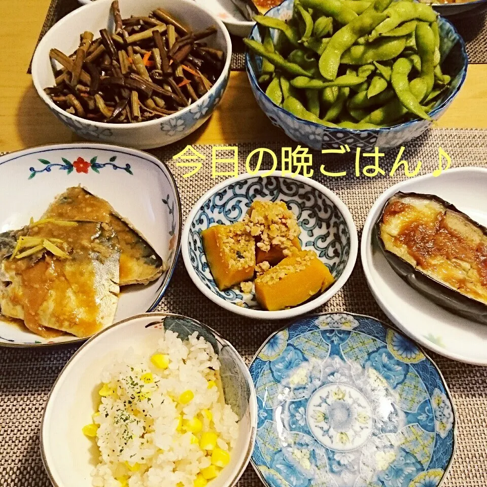 今日の晩ごはん(さばの味噌煮と…)|oomugiさん