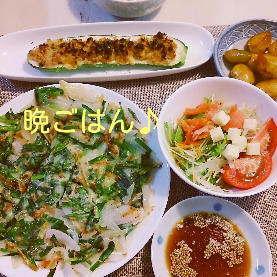 今日の晩ごはん(ニラチヂミと…)|oomugiさん