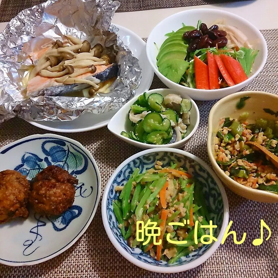 今日の晩ごはん(鮭のホイル焼きと…)|oomugiさん